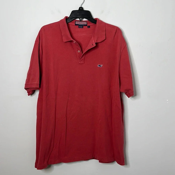 Vineyard Vines Red Cotton Polo Shirt - Picture 1 of 4
